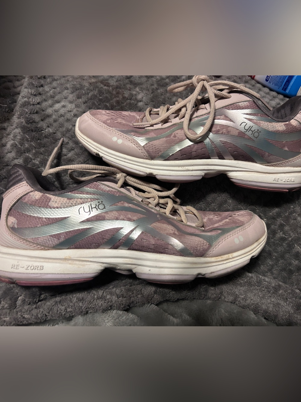 N pink and silver Ryka athletic sneakers